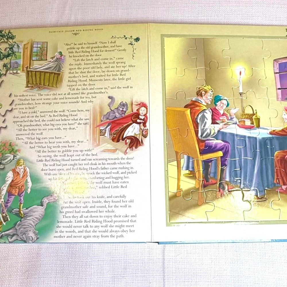 Innovage Fairy‎ Tale Jigsaw Puzzle Book 2004 Sleeping Beauty Puss Boots Red Hood